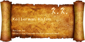 Kellerman Kolos névjegykártya